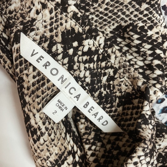 Veronica Beard Tan Merci Blouse in Python Print - Picture 6 of 6